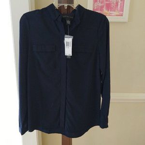 Joan Vass Navy Blouse NWT
